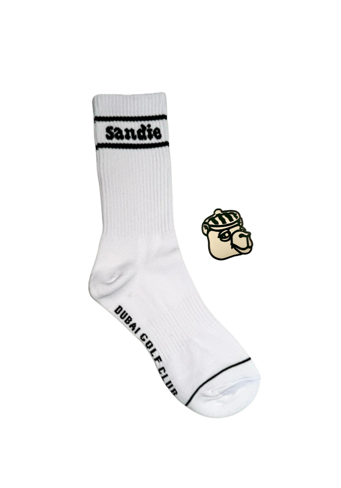 "SANDIE" BALL MARKER & GOLF SOCKS