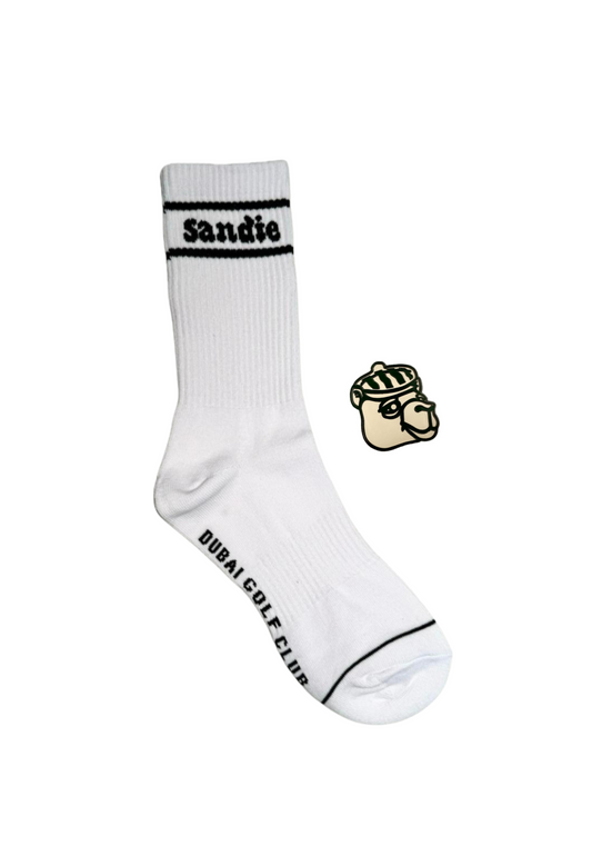 "SANDIE" BALL MARKER & GOLF SOCKS