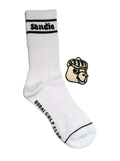 "Sandie" Ball Marker & Golf Socks